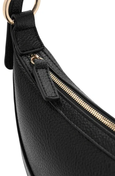 Mango Oval Faux Leather Shoulder Bag In Black