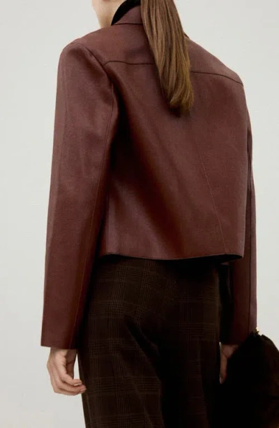 Mango Faux Leather Jacket In Multi