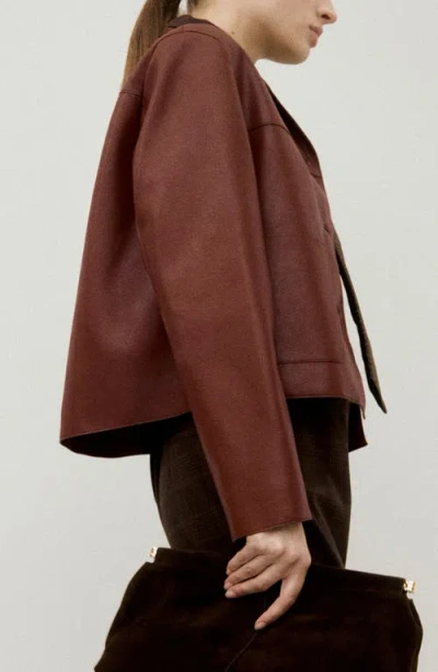 Mango Faux Leather Jacket In Multi