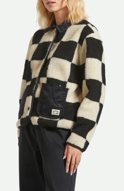 Brixton Delilah Plaid High Pile Fleece Jacket In Multi