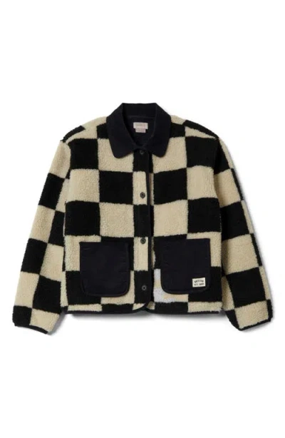 Brixton Delilah Plaid High Pile Fleece Jacket In Multi