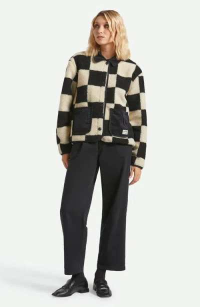 Brixton Delilah Plaid High Pile Fleece Jacket In Multi