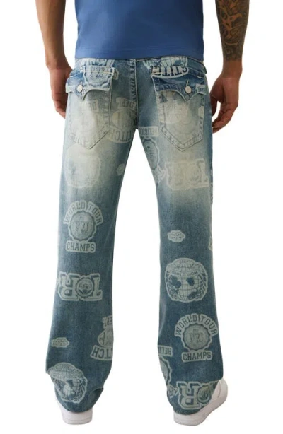 True Religion Ricky Aop Button Flap Straighjt Jeans In Multi