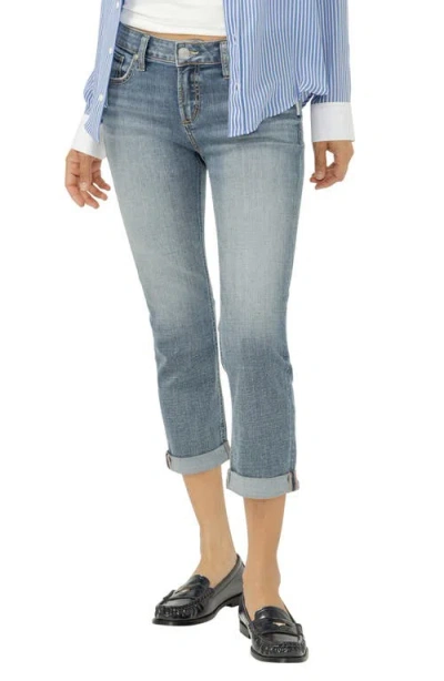 Silver Jeans Co. Elyse Slim Capri Jeans In Blue