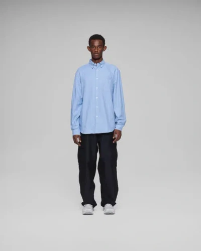 Vowels Cashmere Button Down Shirt In Blue