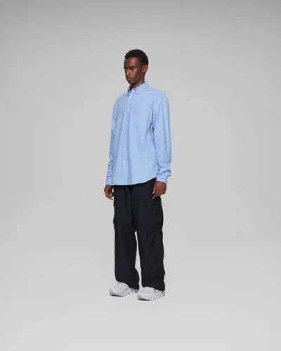 Vowels Cashmere Button Down Shirt In Blue