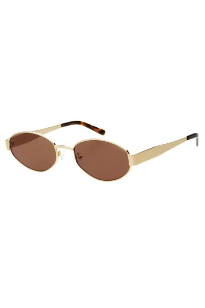 Freyrs Eyewear Soho Oval Sunglasses In Brown