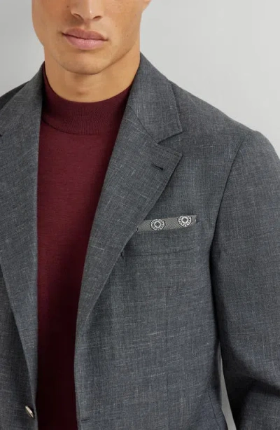 Brunello Cucinelli Pocket Square With Pattern In Gray