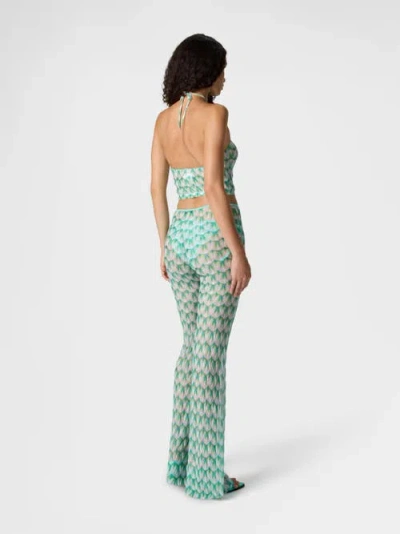 Missoni Top In Viscose With Floral Pattern And Halter Neckline In Blue