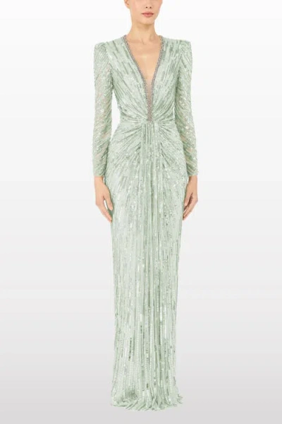Jenny Packham Darcy Sequin-embellished Dress In Green