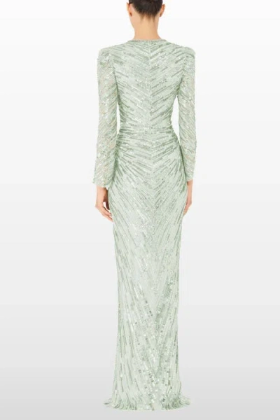 Jenny Packham Darcy Sequin-embellished Dress In Green