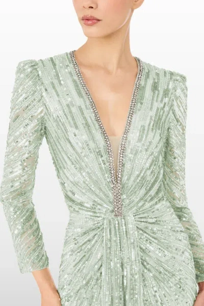 Jenny Packham Darcy Sequin-embellished Dress In Green