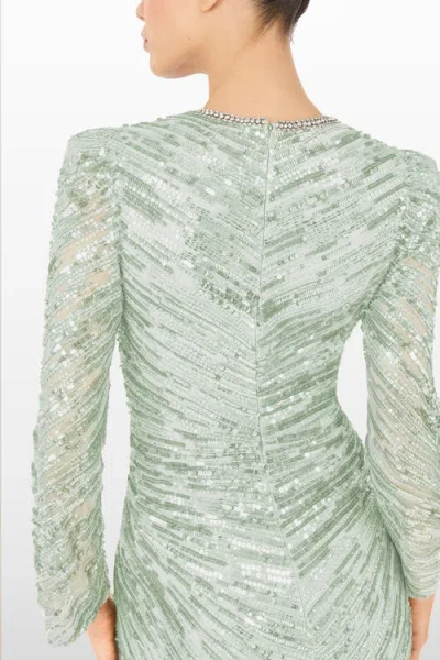 Jenny Packham Darcy Sequin-embellished Dress In Green