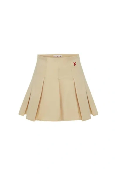 Pcfg Cotton Pleated Skirt In Neutral