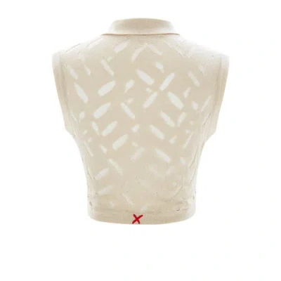 Pcfg Cropped Ripped Knit Top In Neutral