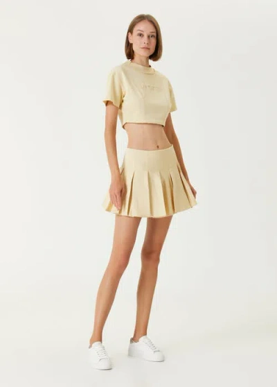 Pcfg Cotton Pleated Skirt In Neutral
