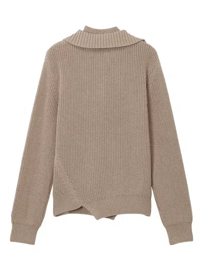 We11 Done Zip-up Jumper In Neutral