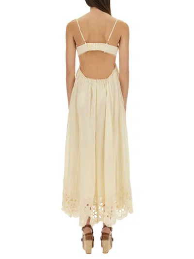 Zimmermann Embroidered Dress Coco In Neutral