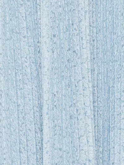 Ermanno Scervino Long Skirt Pleated Midi Lace Elastic In Blue