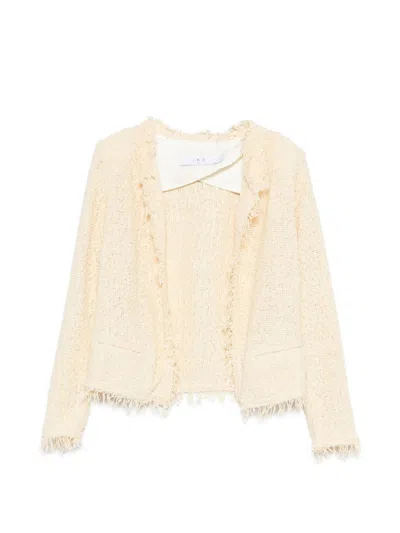 Iro Shavani Cotton Jacket Long Sleeves Open Front In Neutral