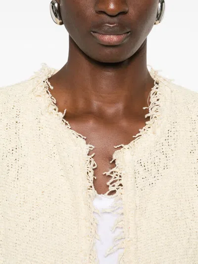 Iro Shavani Cotton Jacket Long Sleeves Open Front In Neutral