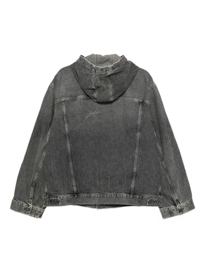 Acne Studios Faded Denim Jacket In Black
