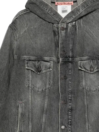Acne Studios Faded Denim Jacket In Black