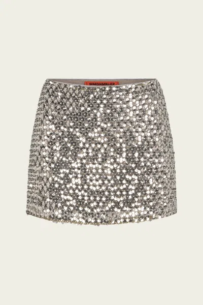 Simon Miller Dizzy Sequin-embellishment Mini Skirt In Silver