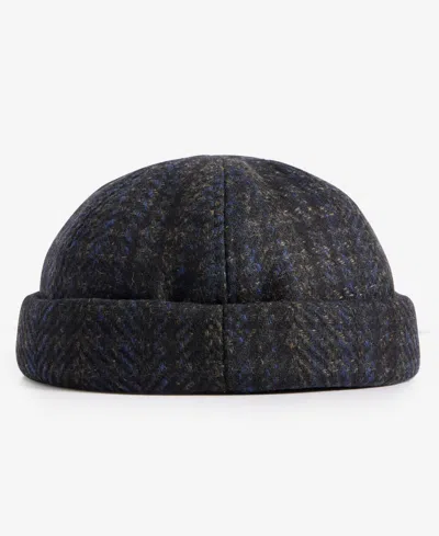 Scala Men's Herringbone Tweed Watch Cap In Blue