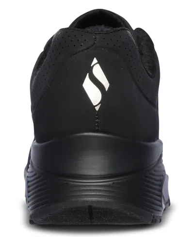 Skechers Womens Black Uno Stand On Air Faux-leather Trainers