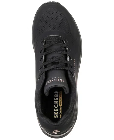 Skechers Womens Black Uno Stand On Air Faux-leather Trainers