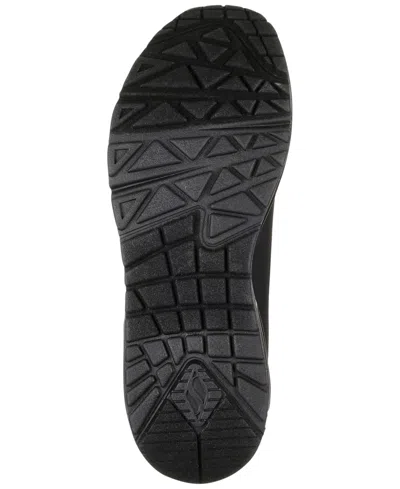 Skechers Womens Black Uno Stand On Air Faux-leather Trainers