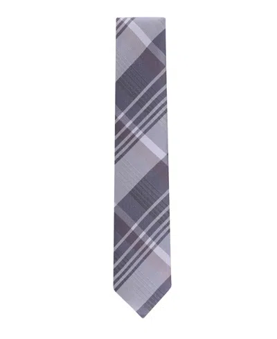 Calvin Klein Men's Doris Plaid Pattern Classic Tie In Blue