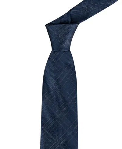 Calvin Klein Men's Everett Plaid Tie In Blue