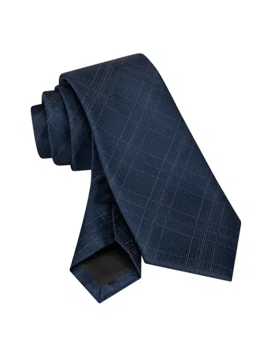 Calvin Klein Men's Everett Plaid Tie In Blue
