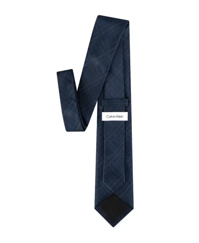 Calvin Klein Men's Everett Plaid Tie In Blue