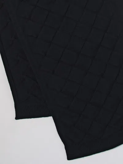 Bottega Veneta Scarf In Wool With 3d Intreccio Pattern In Black