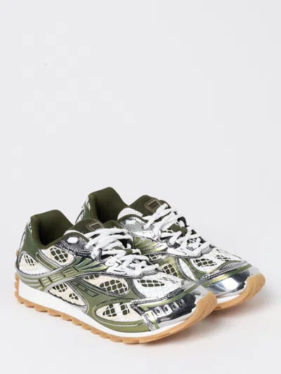 Bottega Veneta Orbit Metallic Net Runner Sneakers In Limone
