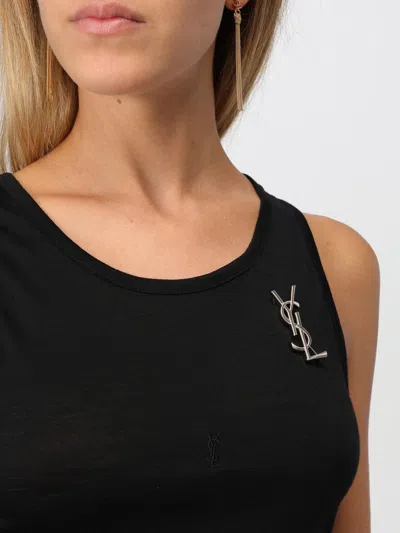 Saint Laurent Gold Metal Cassandre Brooch In Gold