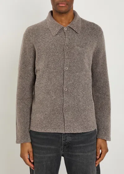 Nn07 Jonas Brushed Wool-blend Overshirt In Brown