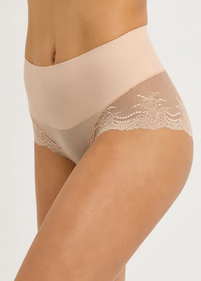 Spanx Undie-tectable Lace-trimmed Seamless Briefs In Neutral
