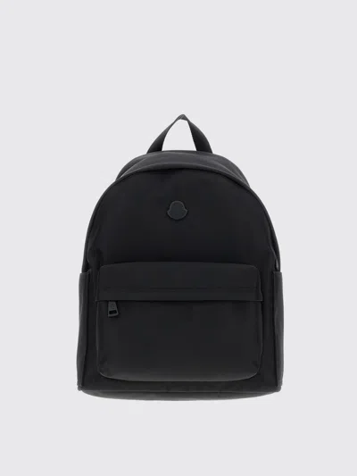 Moncler Pierrick Nylon Backpack Large Front Pocket In Black