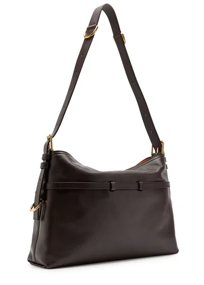 Givenchy Medium Voyou Calfskin Shoulder Bag With Buckle Fastening In Brown