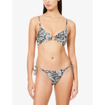 Seafolly Womens Black C Shells Ring Front Tank Bikini Top In Black