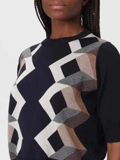 Lorena Antoniazzi Geometric Knit T-shirt In Blue