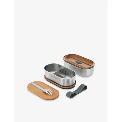 Black + Blum Silver Bento Stainless-steel Boxes 18.5cm In Silver