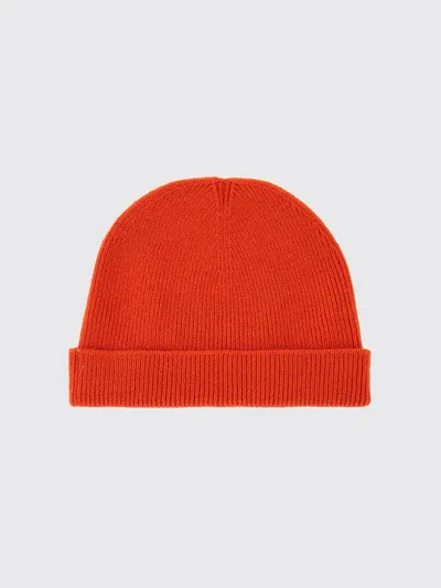 Jil Sander Ribbed Folded Brim Hat In Orange