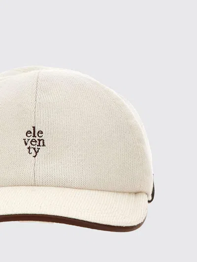 Eleventy Embroidered-logo Cashmere Baseball Cap In White