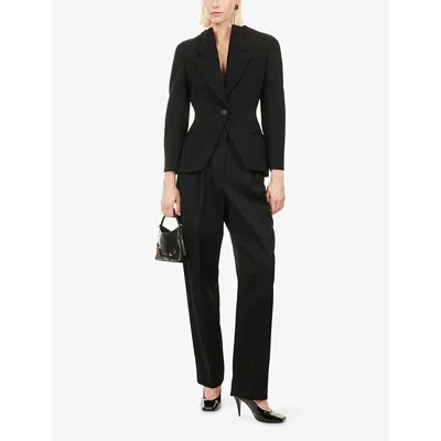 Givenchy Womens Black Single-breasted Cinched-waist Wool-blend Jacket In Black
