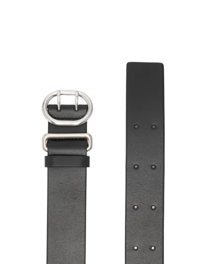 Jil Sander Belt Adjustable Length Multiple Holes Design In Black